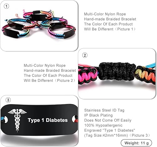 Miniatura 8 de MAXZOOL Pulseras de alerta médica para mujeres y hombres  Pulsera de identificación médica para hombres  Pulsera de conciencia de enfermedades de