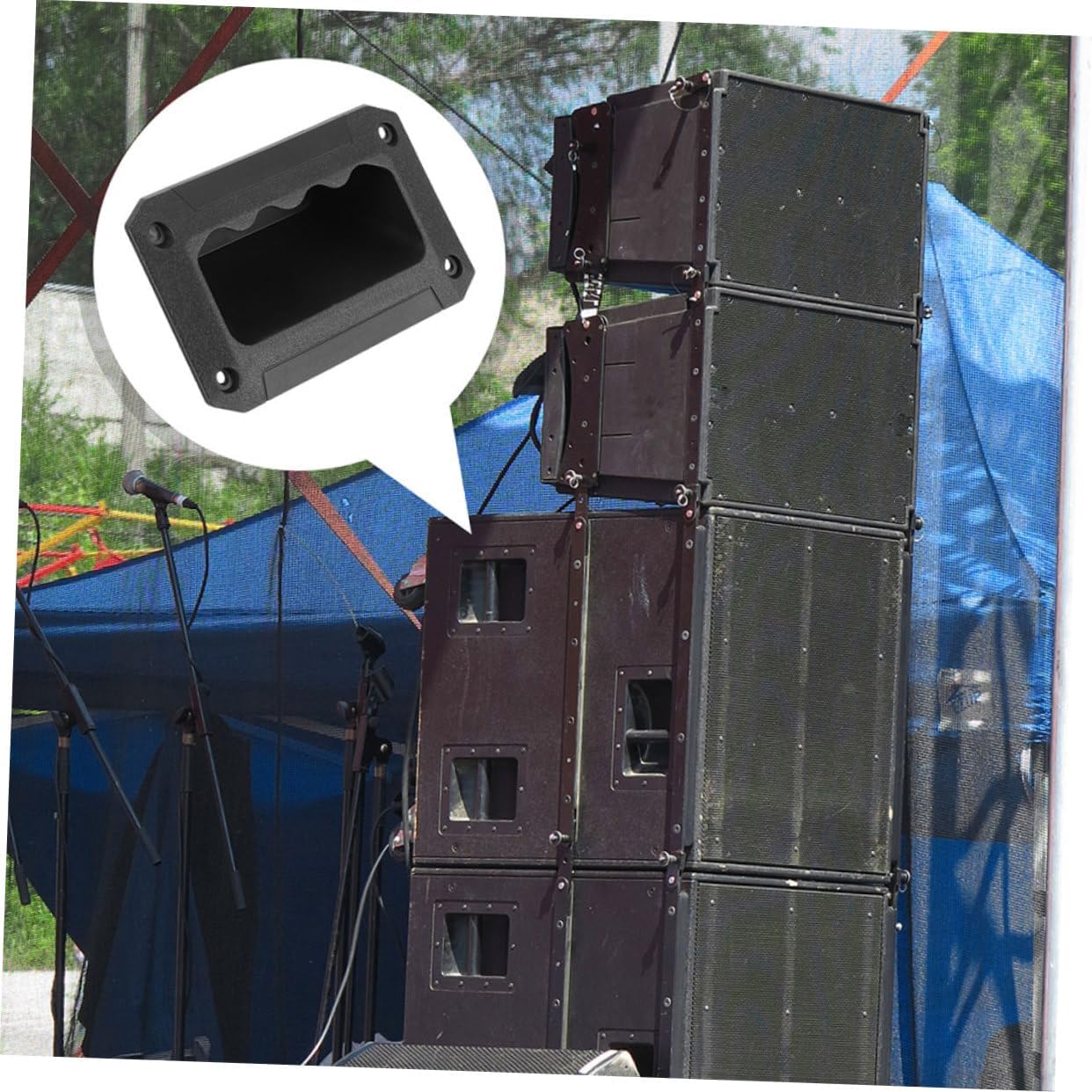 48pcs Plastic Side Handle for Audio Speakers Sturdy Small Speaker Handles for Easy Carrying and Installation for Stage Use and Cabinet Replacement