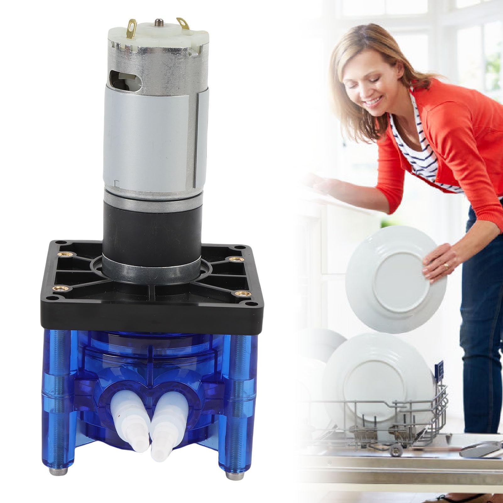 Bomba peristáltica Motor de cepillo de flujo de 800 ml/min Reemplazo de la máquina de lavandería Sujeción segura del tubo Alto caudal Versátil Fácil instalación (12V)