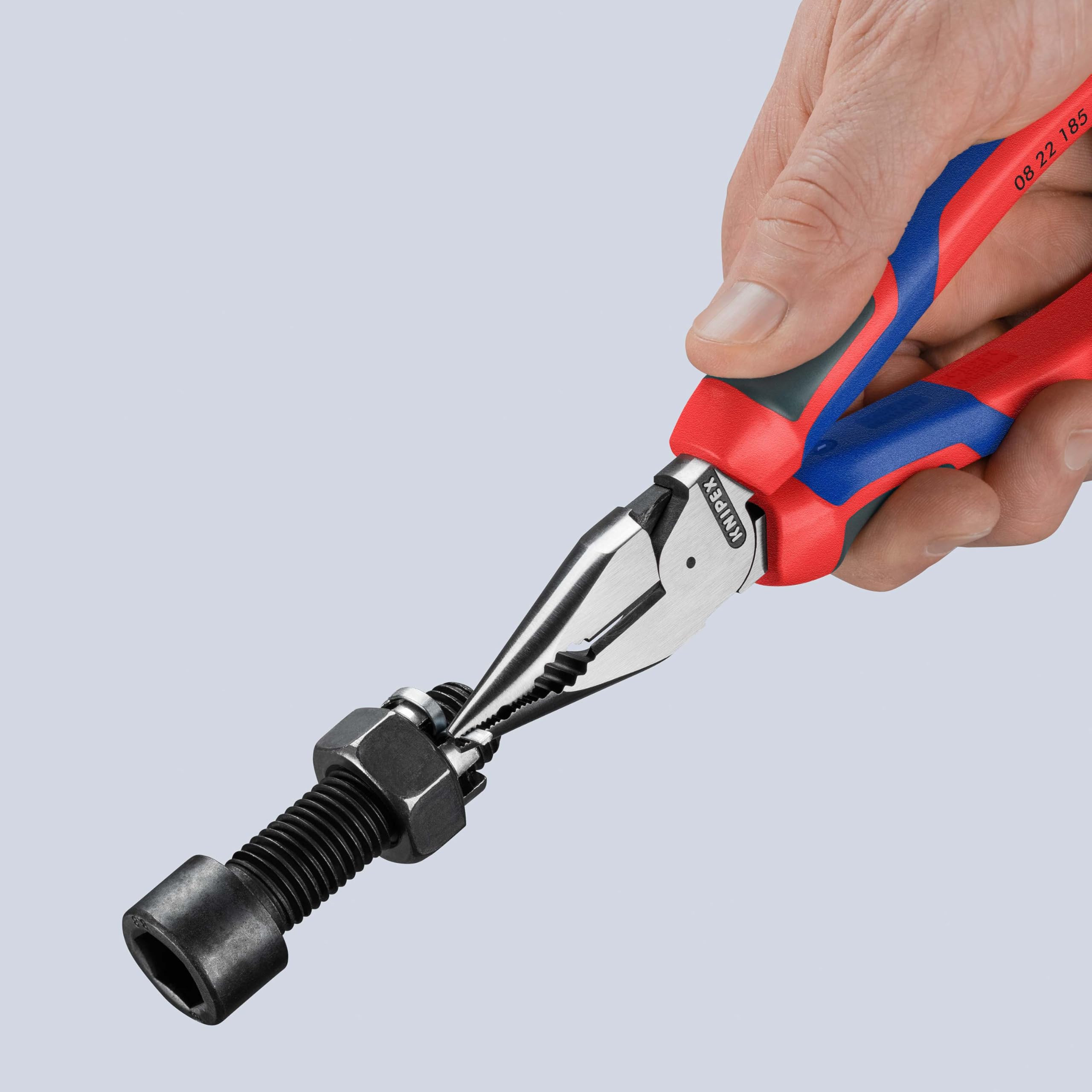 KNIPEX Szczypce uniwersalne z ostro zakończonymi szczękami z rękojeściami Comfort 185 mm, 08 22 185