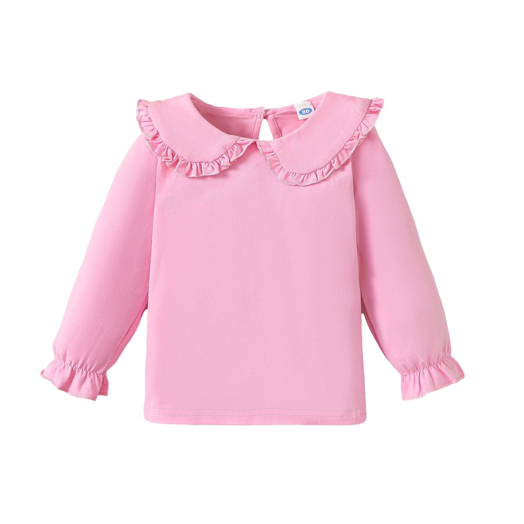 Magic Park 12M-6Y Baby Girl Long Sleeve Blouse Toddler Ruffle T-Shirt Kid Solid Color Tee Casual Tops Winter Clothes