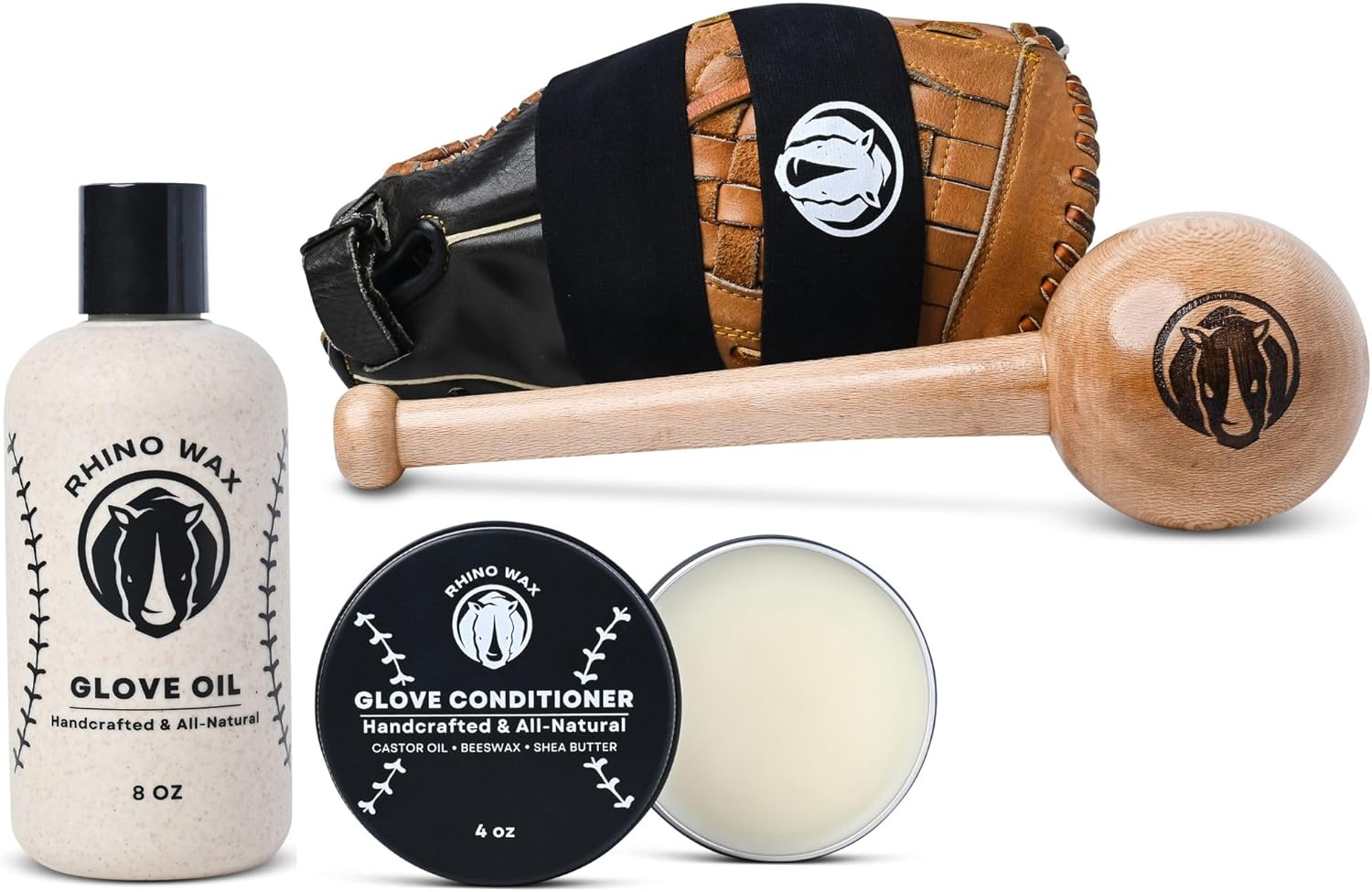 Rhino Wax Softball Breakin Kit Plus Baseball Glove Oil