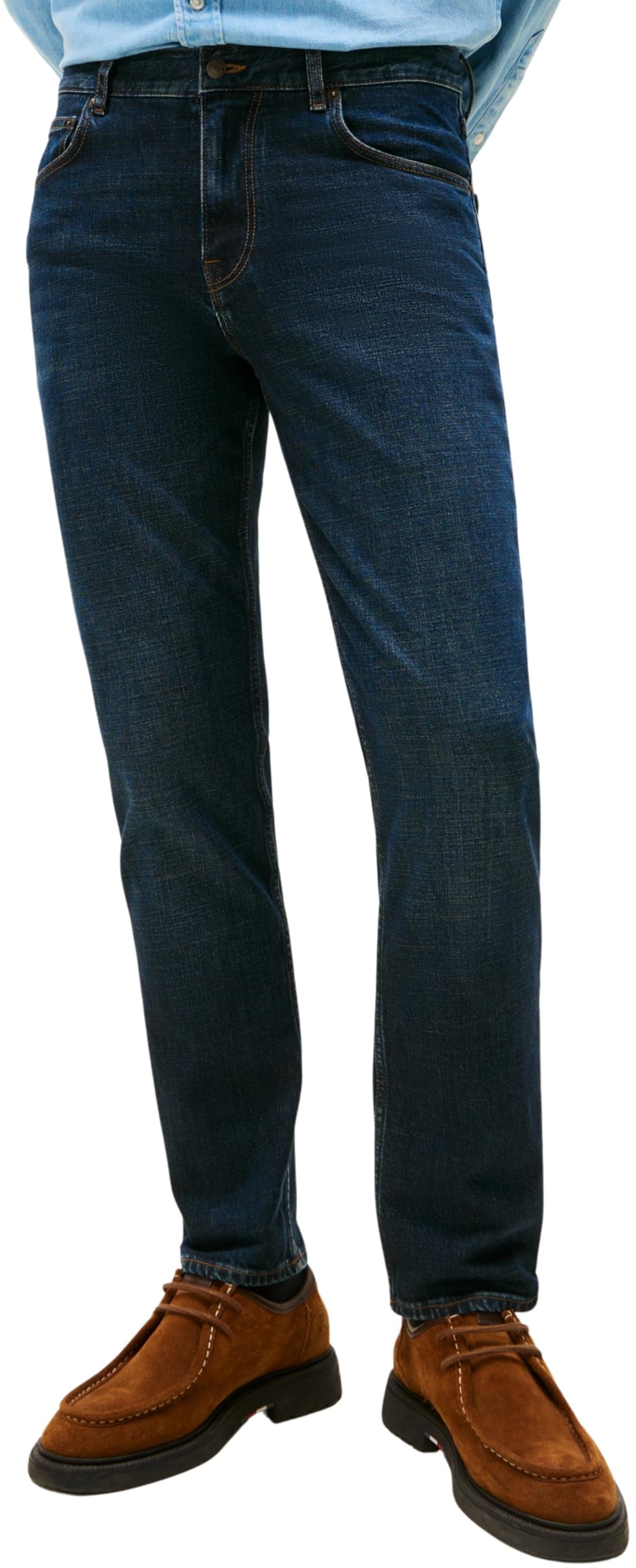 Tommy Hilfiger Men's Denton Blacker Blue Straight Fit Jeans, Blue (Blacker Blue), 34W/32L
