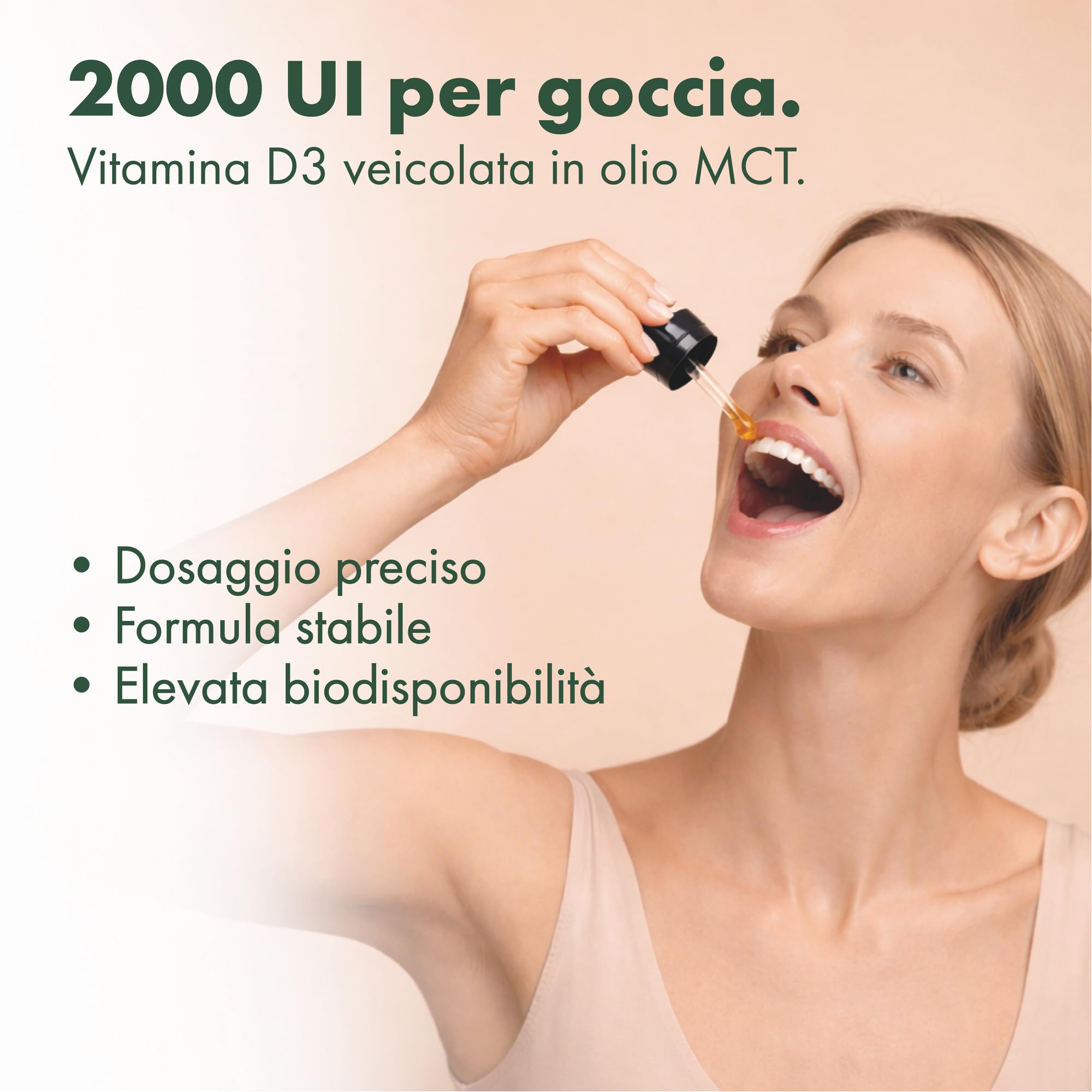 Vitamina D3 2000 UI Gocce – 15 ml (525 Gocce) con Olio di Cocco MCT – Formula in Olio Liquido – Per Adulti – Prodotto in Germania – Integratore Alimentare