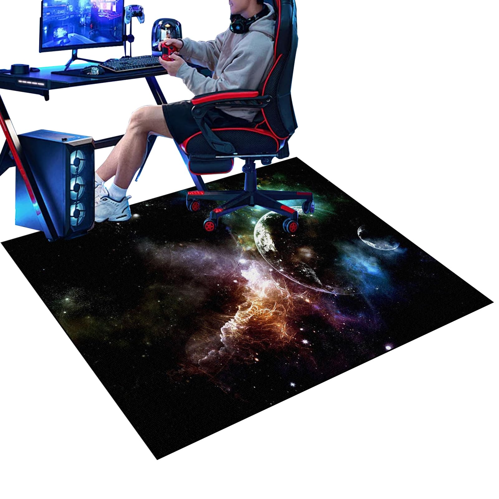 Gaming Chair Mat Non-Slip Desk Chair Mat for Carpet, Rectangle Office Chair Mat for Carpeted Floors, Carpet Protector Chair Mat for Home and Office Floor Mats Wood/Tile Protection Mat 90 x 140 cm