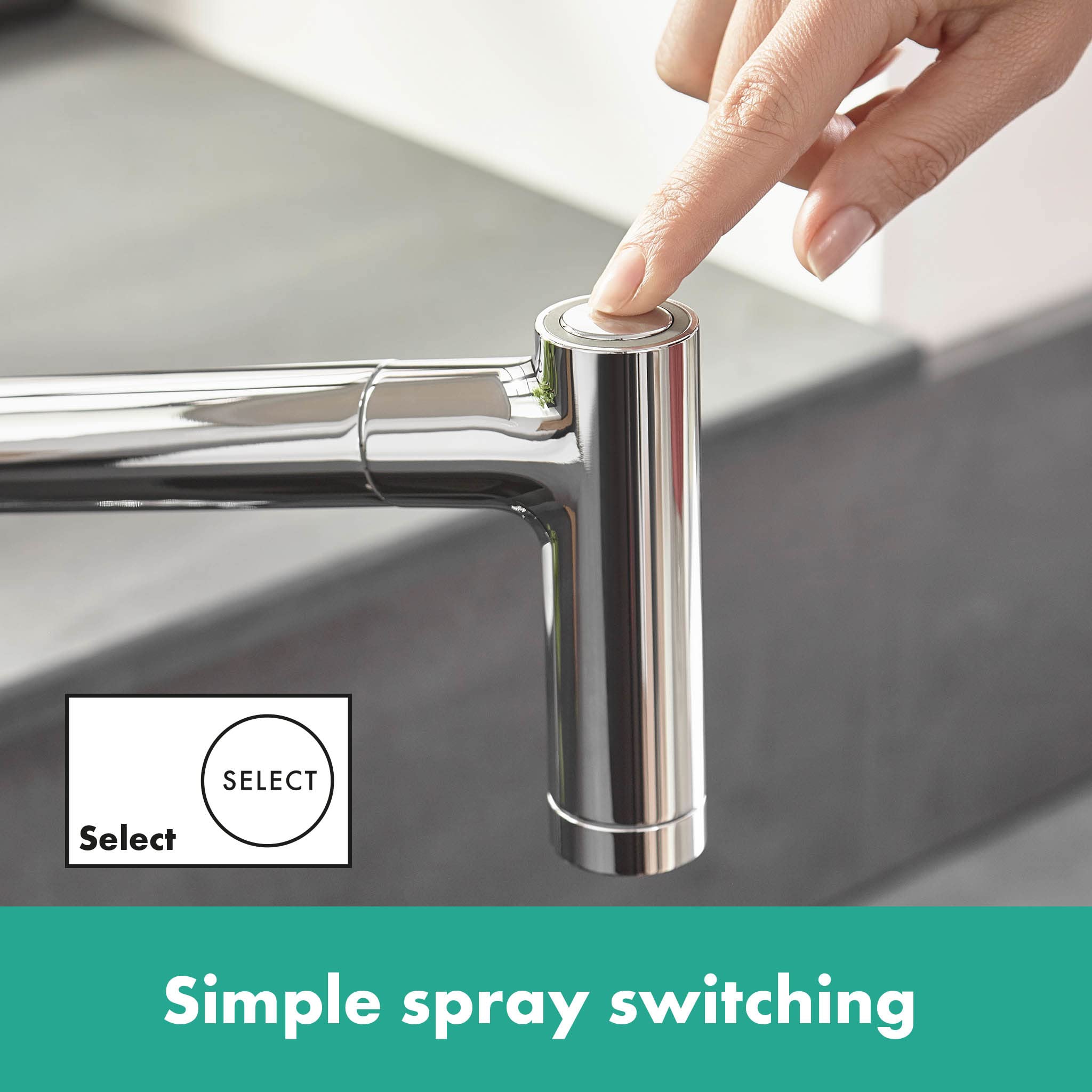 hansgrohe Metris M71 Grifo Monomando de Cocina 320, Ducha Extraíble, 2 Tipos de Chorro, Cromo, 14820000