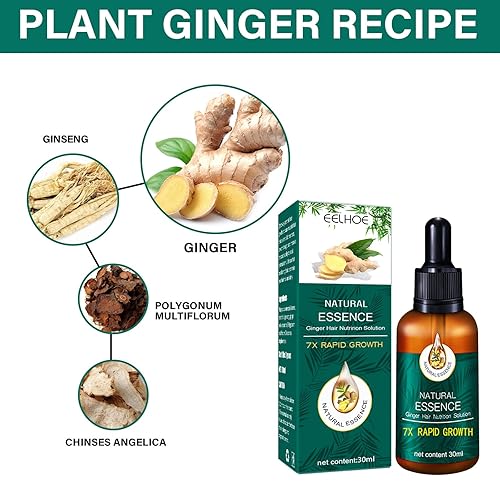 Miniatura 3 de Ginger Ginseng Essence - Solución nutricional para el cabello, suero para el crecimiento del cabello para pérdida de cabello, adelgazamiento del