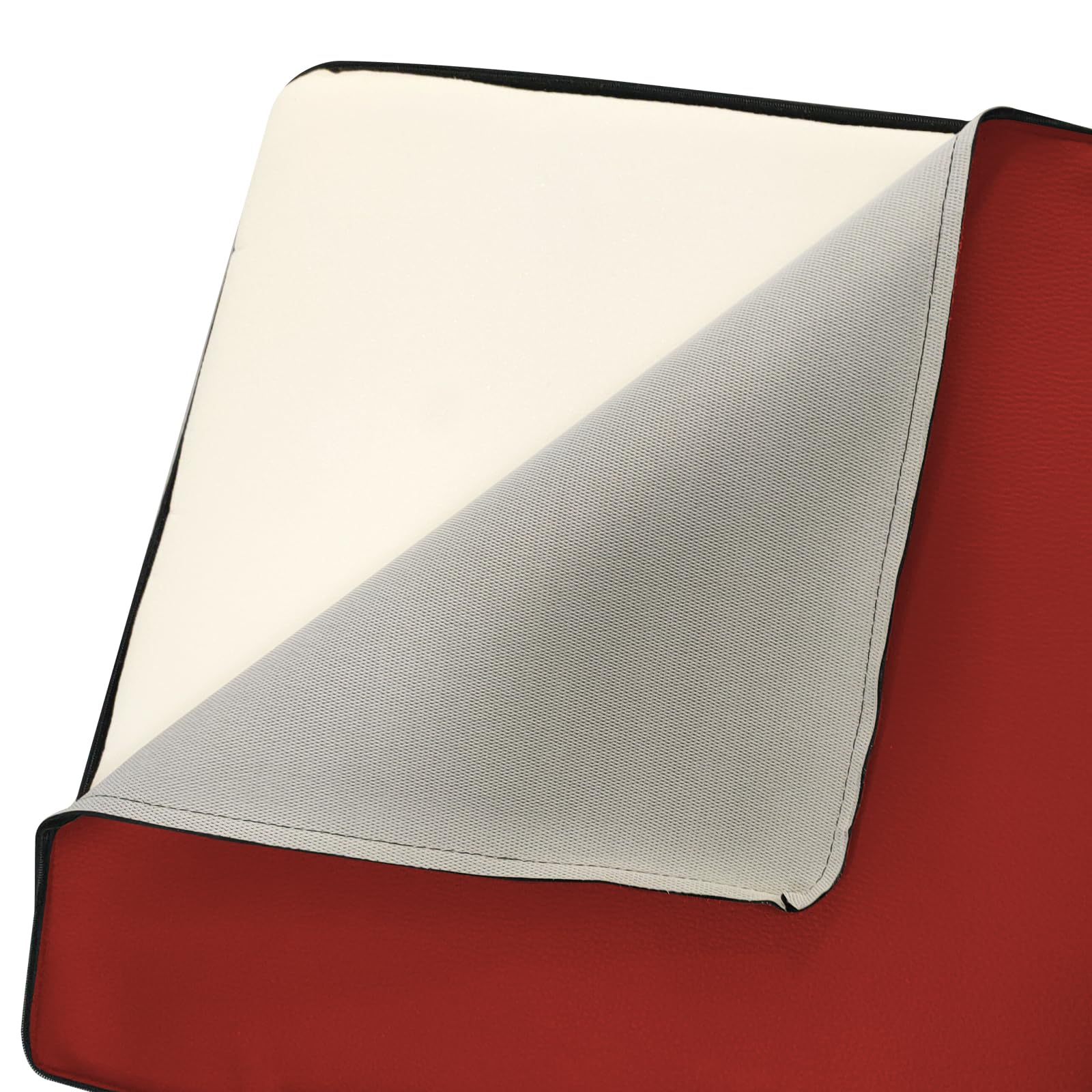 CUBO POUF ECOPELLE ROSSO MIS. 45X45 H.45 SFODERABILE SFODERABILI STRUTTURA INTERNA IN POLIURETANO ESPANSO DA SEDUTA