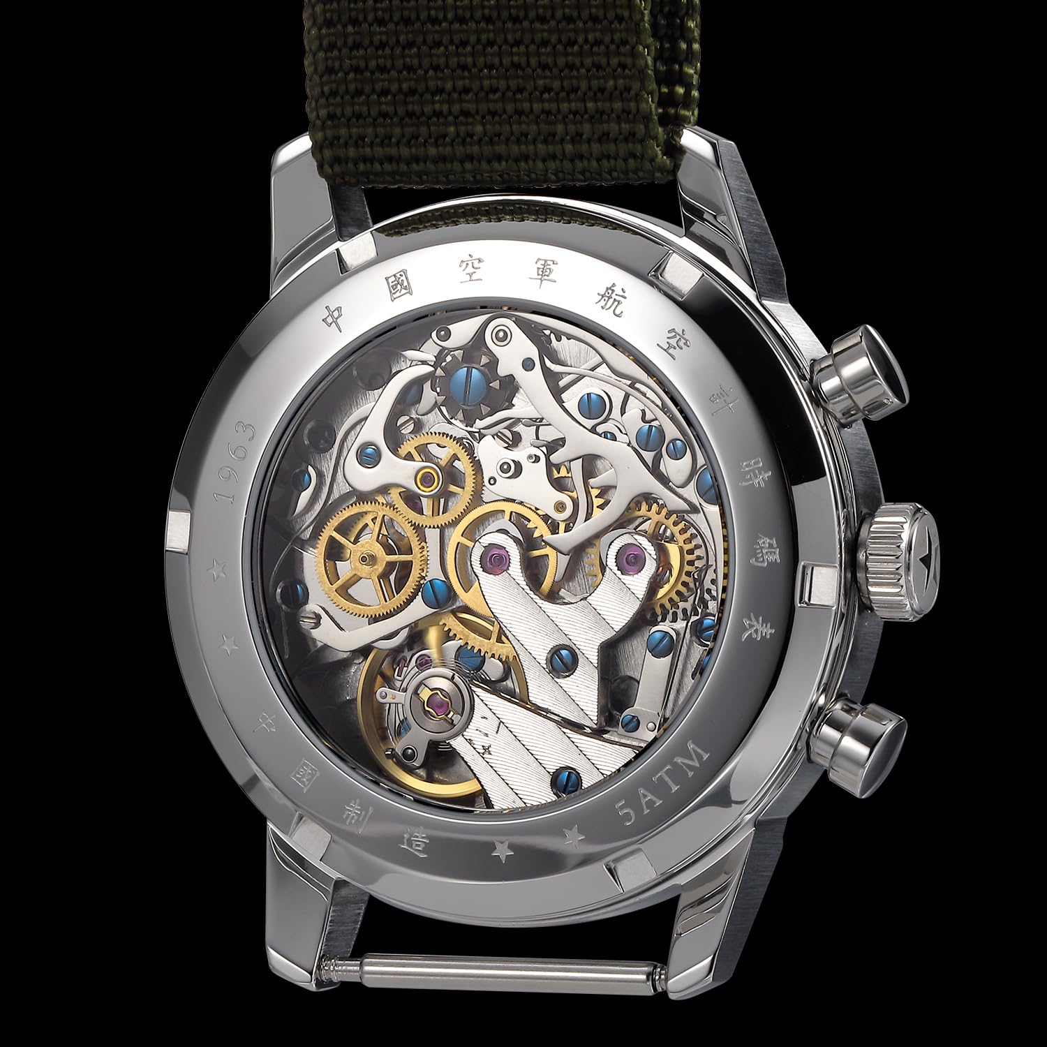 TOPHILL Classic Vintage 1963 40 mm Mechanische Herren-Fliegeruhr Chronograph mit Handaufzug, Kaliber ST1901 Seagull, Saphirglas, Gehäuse aus Edelstahl