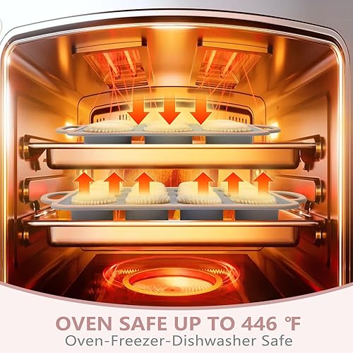 Miniatura 2 de Molde de silicona 10 en 1, molde para magdalenas para 6 tazas, 12 tazas de molde de silicona antiadherente para magdalenas, mini molde para