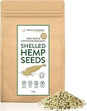 1KG Raw Organic Shelled/Hulled Hemp Seeds Hearts Healthy Vegan Snack Rich in Plant-Based Protein, Omega 3&6, Amino Acids & Minerals, Gluten-Free Superfood, in Eco-Friendly Resealable Pouch, Premium Q