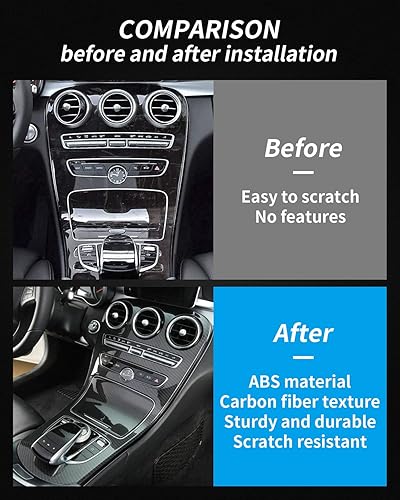 Miniatura 4 de Cubierta de Marco de Panel de Cambio de Marchas para Consola Central, Estilo de Patrón de Fibra de Carbono, Accesorios de Decoración Interior para