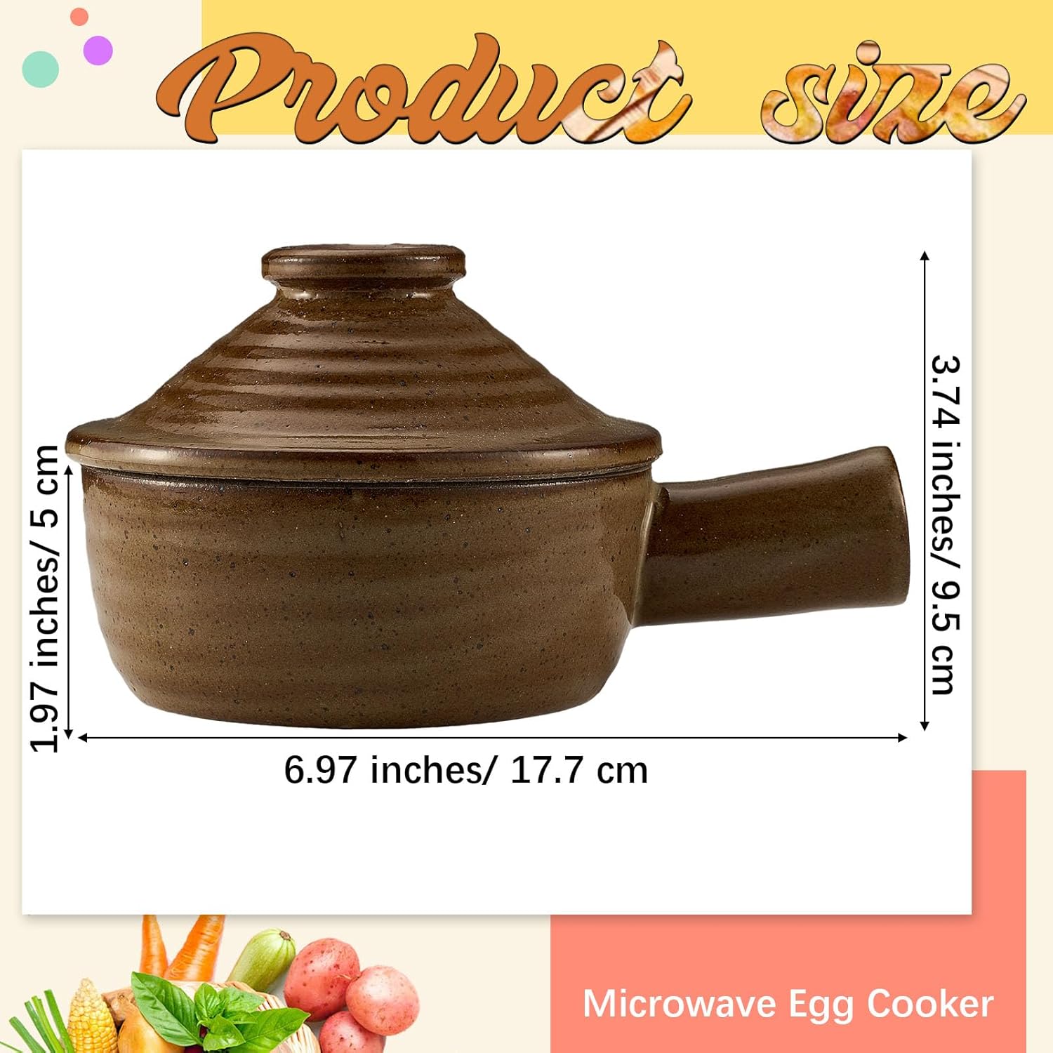 Maxdot 4 Pack Egg Cooker Egg Microwave Cooker with Lid and Hollow Hand Ceramic Microwave Poacher for Household Use and Food Preparation