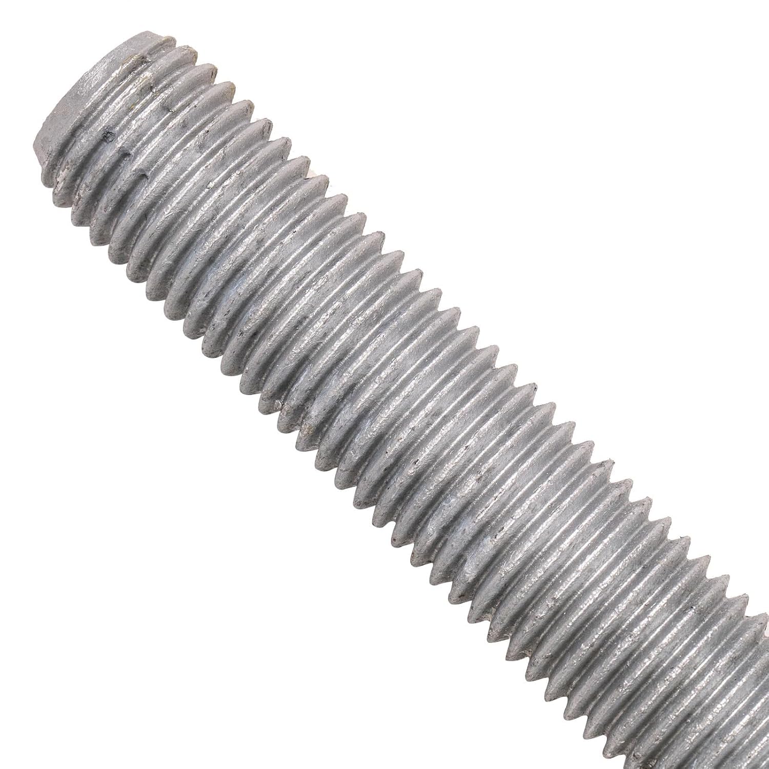 Grade 55 Threaded Rod (ASTM F1554), 3/4 Diameter, 10 Thread Size, 12 Length, Right Hand Threads Designed for Structural Anchoring, Hot Dip Galvanized - Made in USA