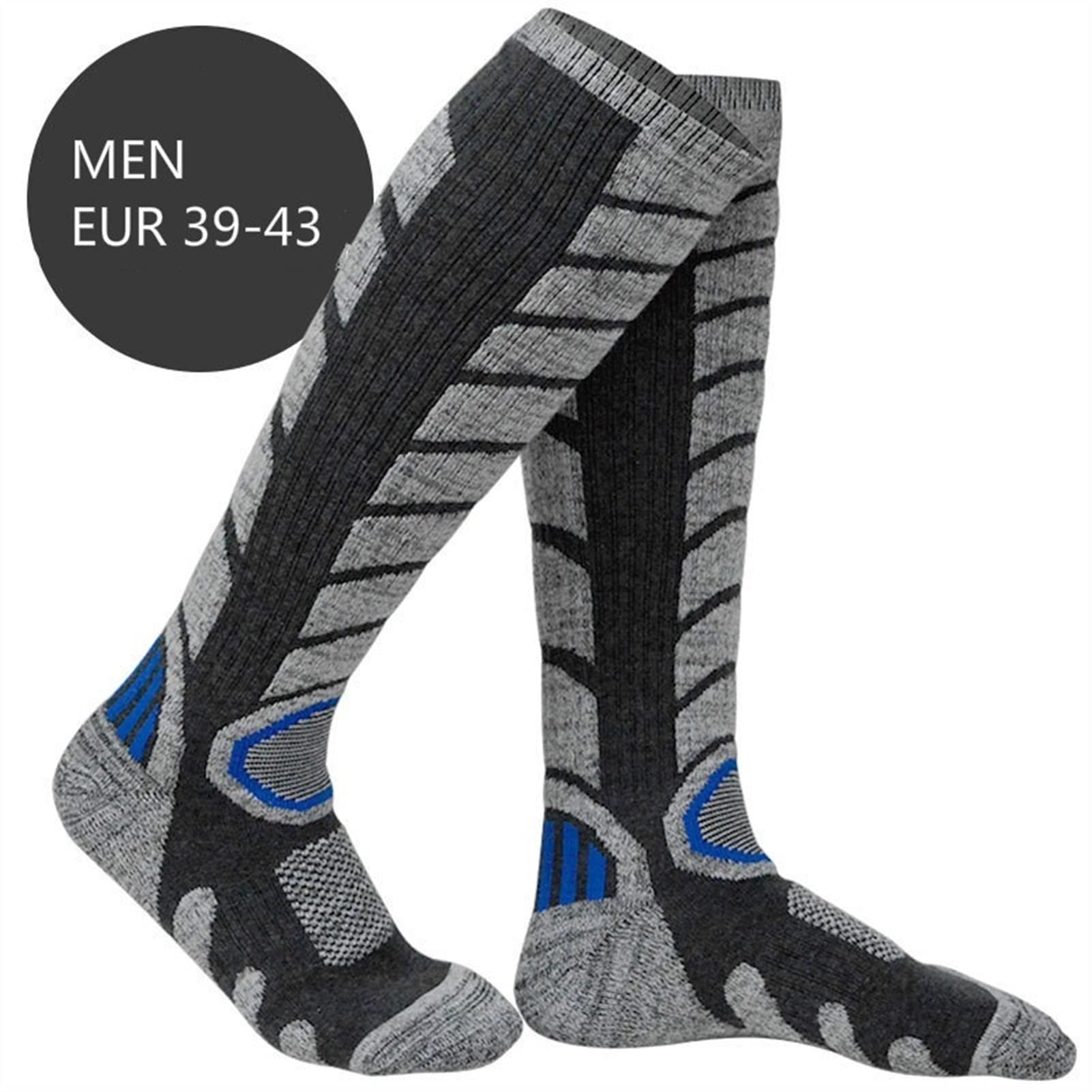 Calze da Sci Unisex Calze Sportive Outdoor Tenere Calzini di snowking in Lana più Calzini in Lana più Calzini Autunno e Inverno (Color : L)