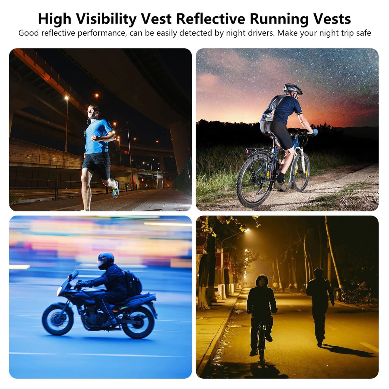 YHGSEE Chaleco Reflectante LED para Correr, con luz Nocturna Recargable por USB, Modelo Y, Chaleco de Seguridad Ajustable, Cintura y Hombro, tamaño elástico, para Correr, para Hombres, Mujeres, niños