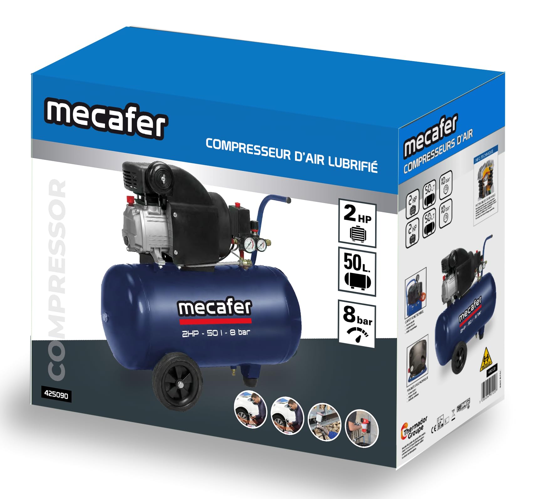 Mecafer 425794 Compresor 50 L bleu line