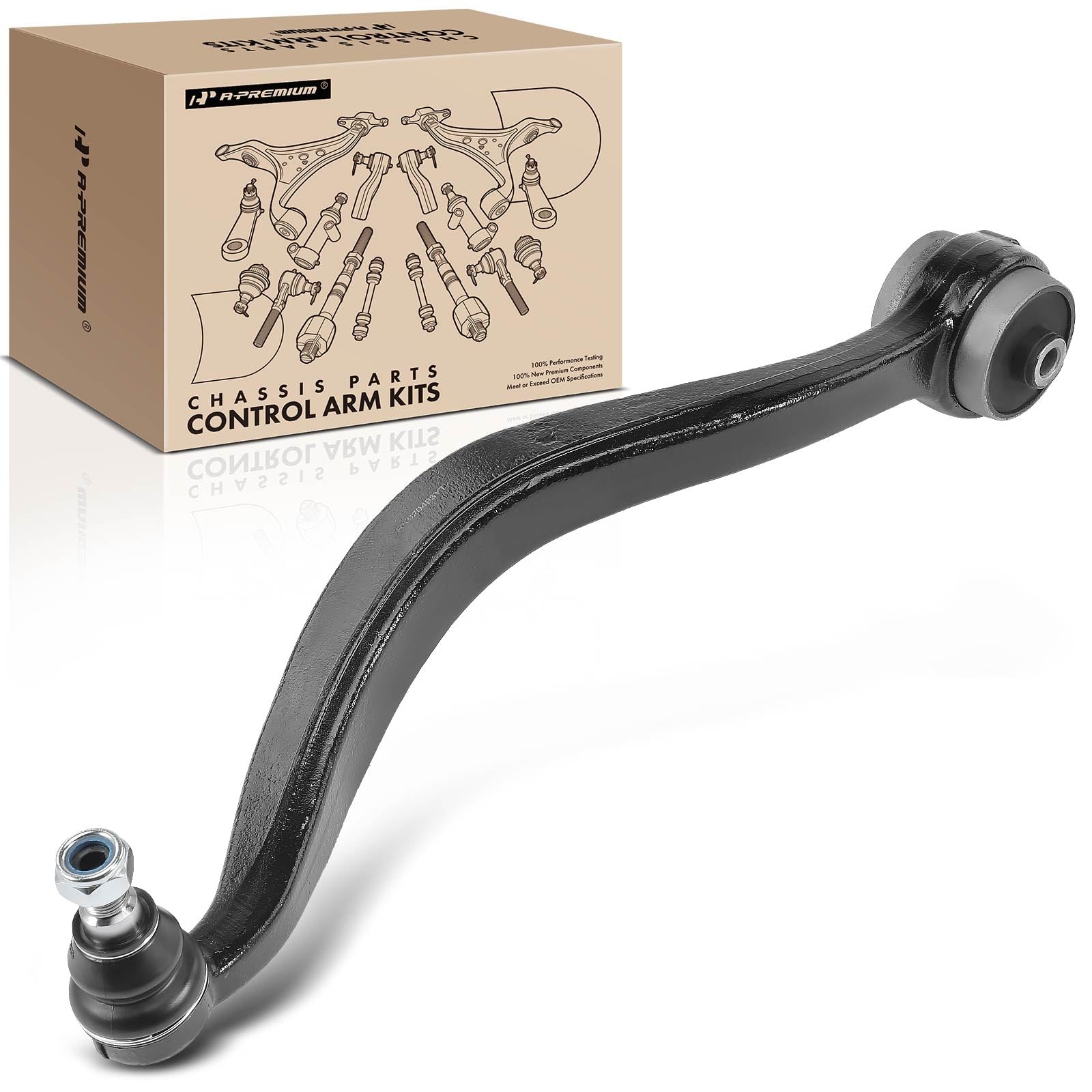 A-Premium Front Right Rearward Lower Control Arm, with Ball Joint & Bushing, Compatible with Ford Fusion 2006-2012, Mazda 6 2003-2008, Lincoln MKZ 2007-2012, Zephyr 2006, Mercury Milan 2006-2011