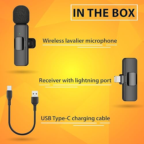 Miniatura 6 de PowerDeWise Micrófono de solapa profesional inalámbrico Lavalier para iPhone, iPad - Micrófono de grabación de condensador omnidireccional dual para