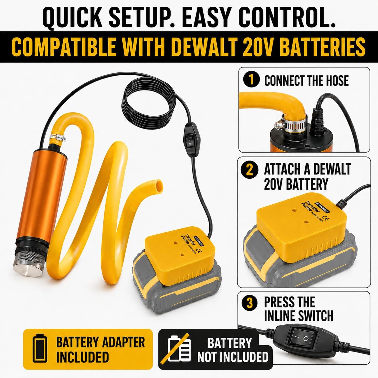 Transfer Pump Compatible with Dewalt Battery(TOOL ONLY) image 5