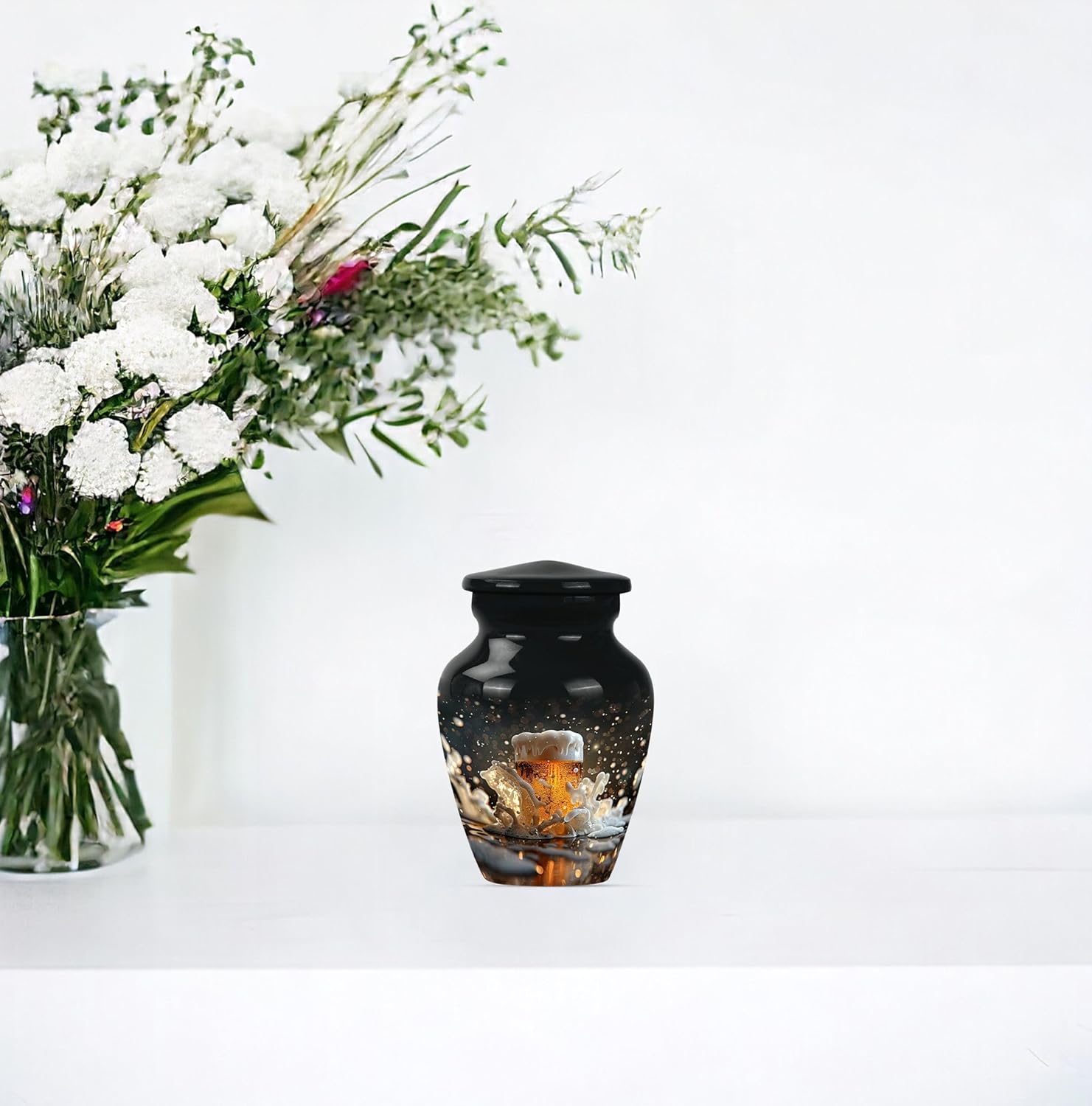 Beer Urn - Mini Urn - Cremation Urns for Burial - Cremation Urns for Human Ashes Adult Male - Funeral Urns for Human Ashes Adult - Cremation Urns for Men (3 inch Pack of 1)