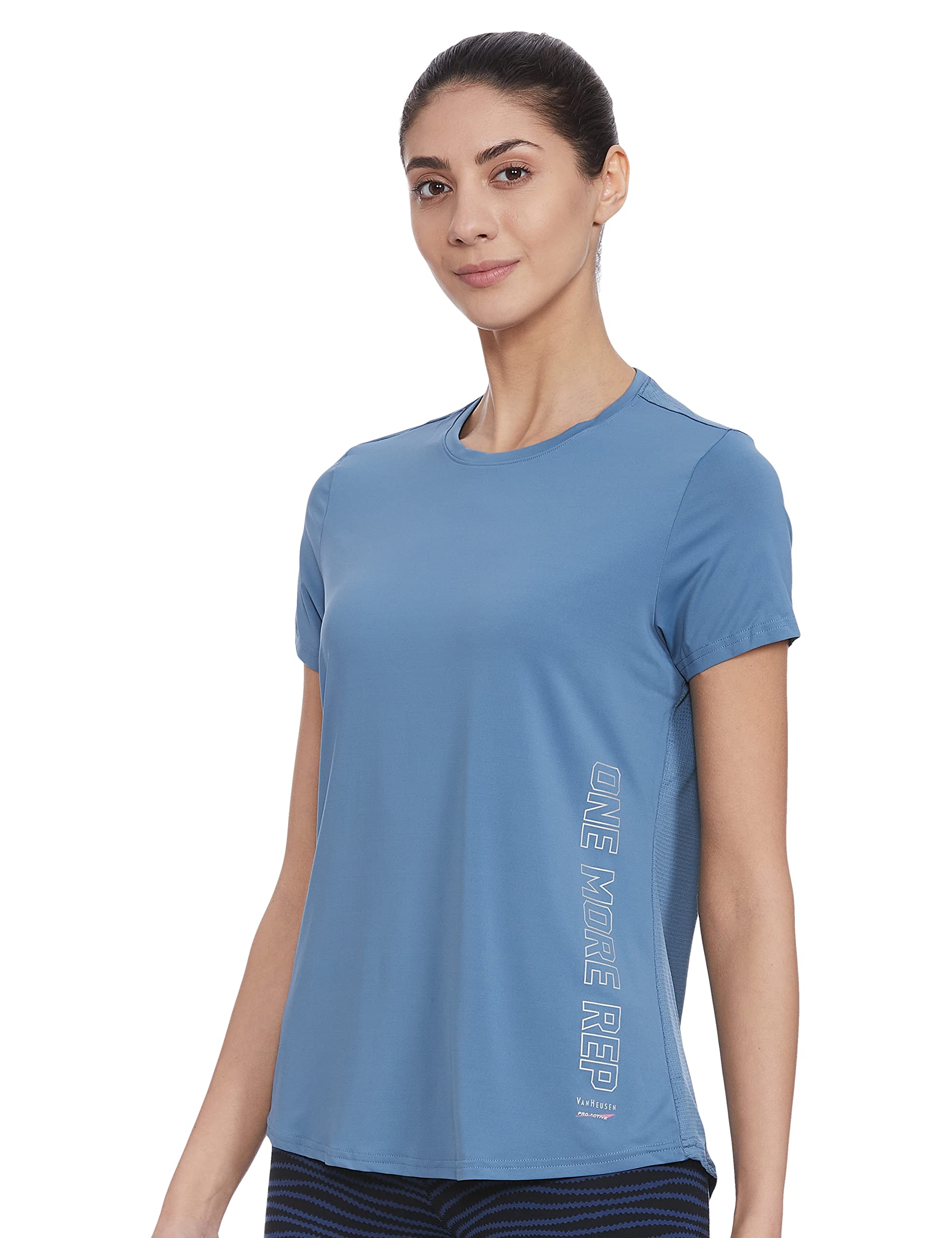 Van Heusen Women's Polyester Regular Fit Proactive Anti Bacterial T-Shirt - Round Neck, Moisture Wicking, Short Sleeve product image 2