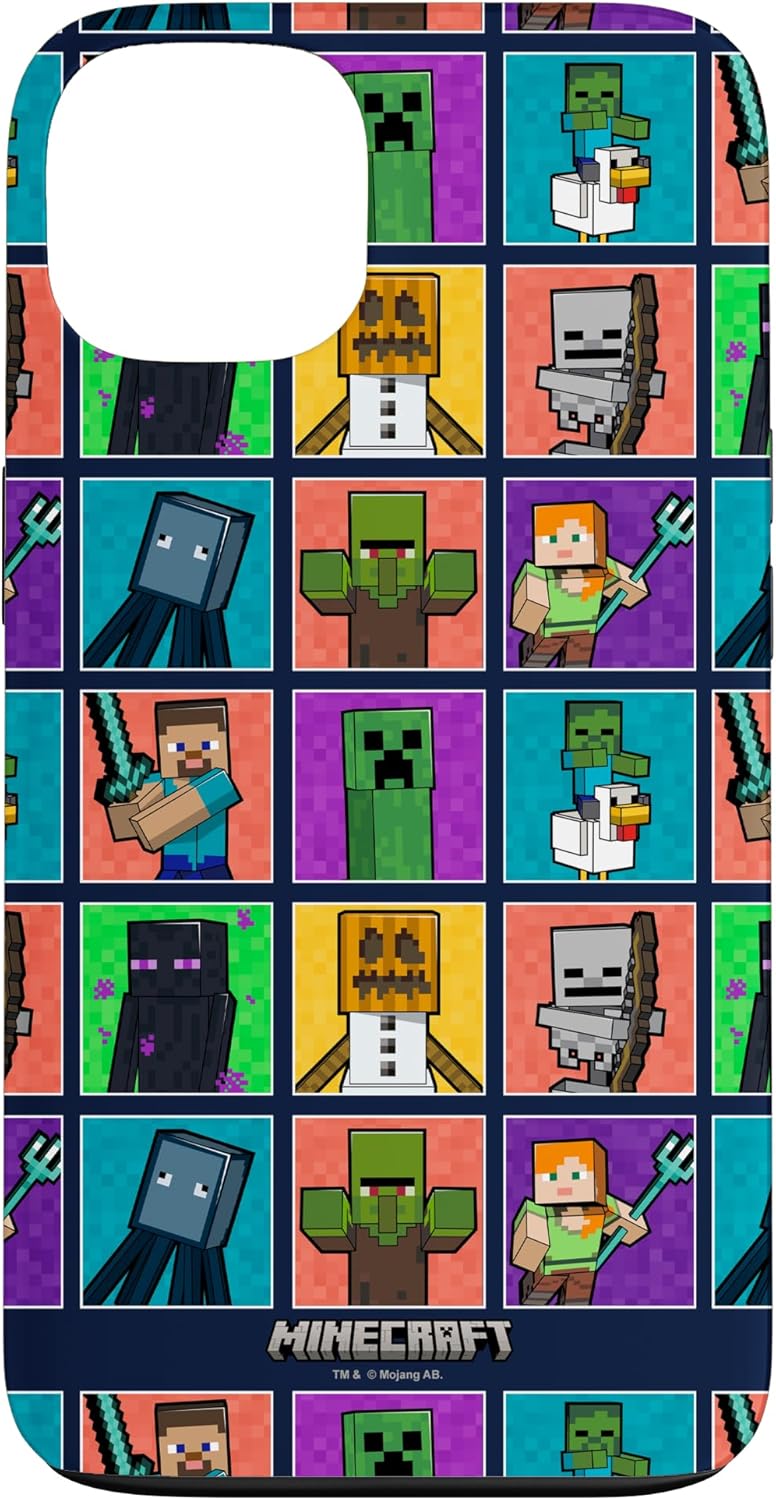Minecraft Group Shot Colored Box Up Case for iPhone 14 Pro