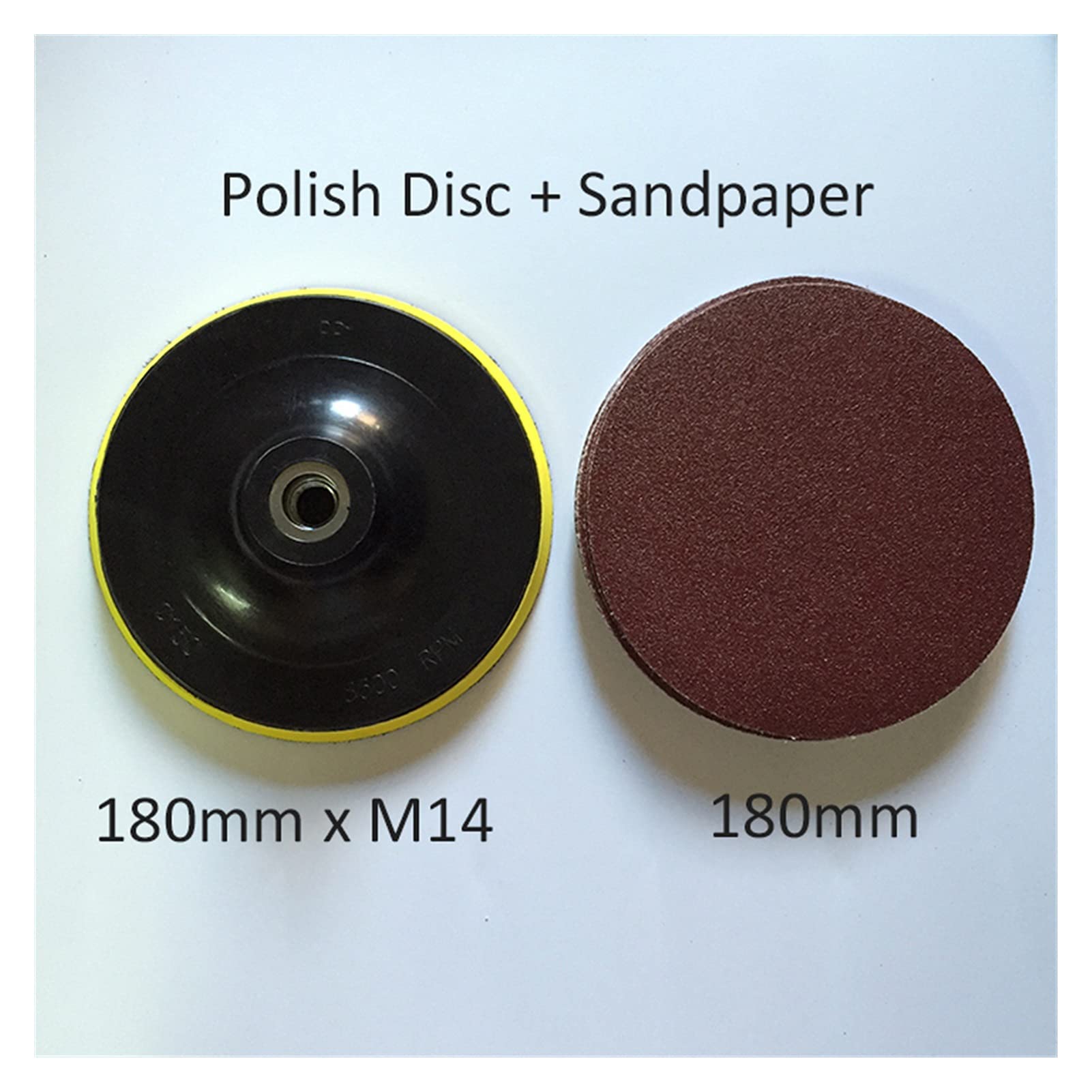 Papel de lija de pulido de metales de madera M14 Discos de pulido de 180 mm + 10 Papel de lija pegajoso CHUCK CHUCK 180MM, UTILIZADO PARA ACCESORIOS DE HERRAMIENTA DE ÁNGULO (Grit : Grit 1000)