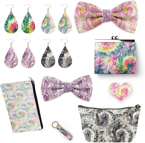 Miniatura 6 de HYANG - Hojas holográficas de piel sintética, caleidoscopio iridiscente sintético, 1 rollo de 12 x 53 pulgadas, piel sintética muy adecuada para