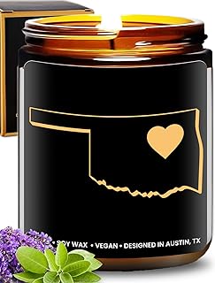 Oklahoma Candle, Unique Oklahoma Themed Gifts for Men and Women, Best State Souvenir Gifts for Moving Away, Thoughtful Home Sick Presents, Ideal for Birthday, Christmas, Graduation, Gift Ready