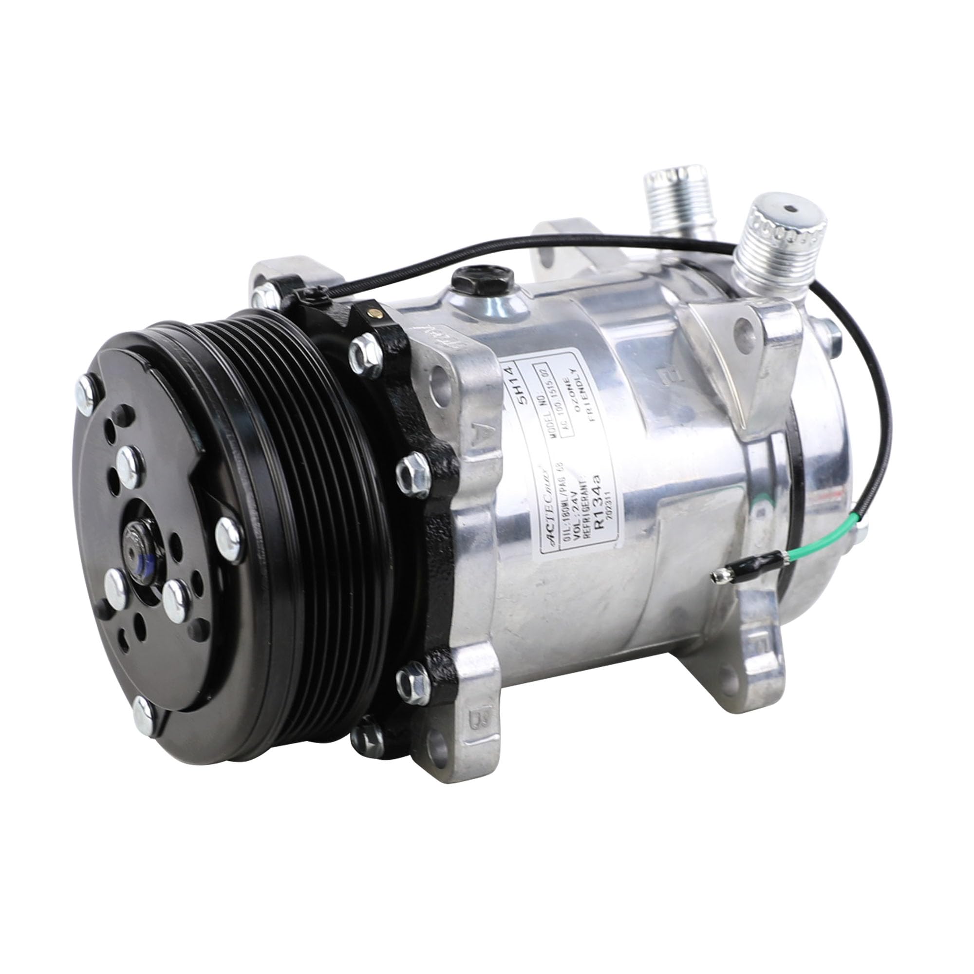 ACTECMAXUniversal A/C Compressor 6PK Clutch Sanden 508 5H14 R134A Serpentine Belt 24V