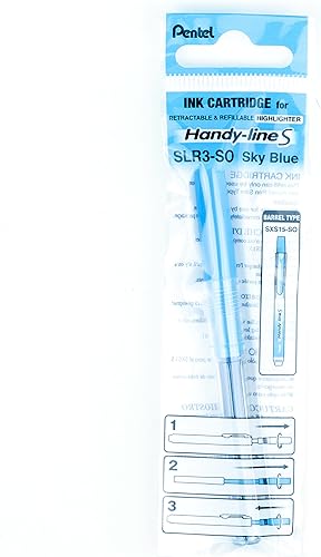 Pentel Recambio para resaltador Handy-Line S, tinta azul cielo, caja de 12 (SLR3-S) disponible en Yaxa Costa Rica