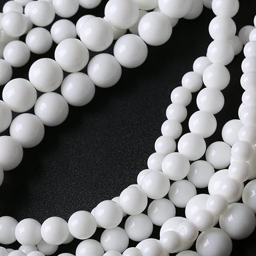 Miniatura 7 de 36 cuentas de piedra de ágata blanca natural de 0.394 pulgadas, forma redonda, adecuadas para joyería, pulseras de bricolaje de 15 pulgadas