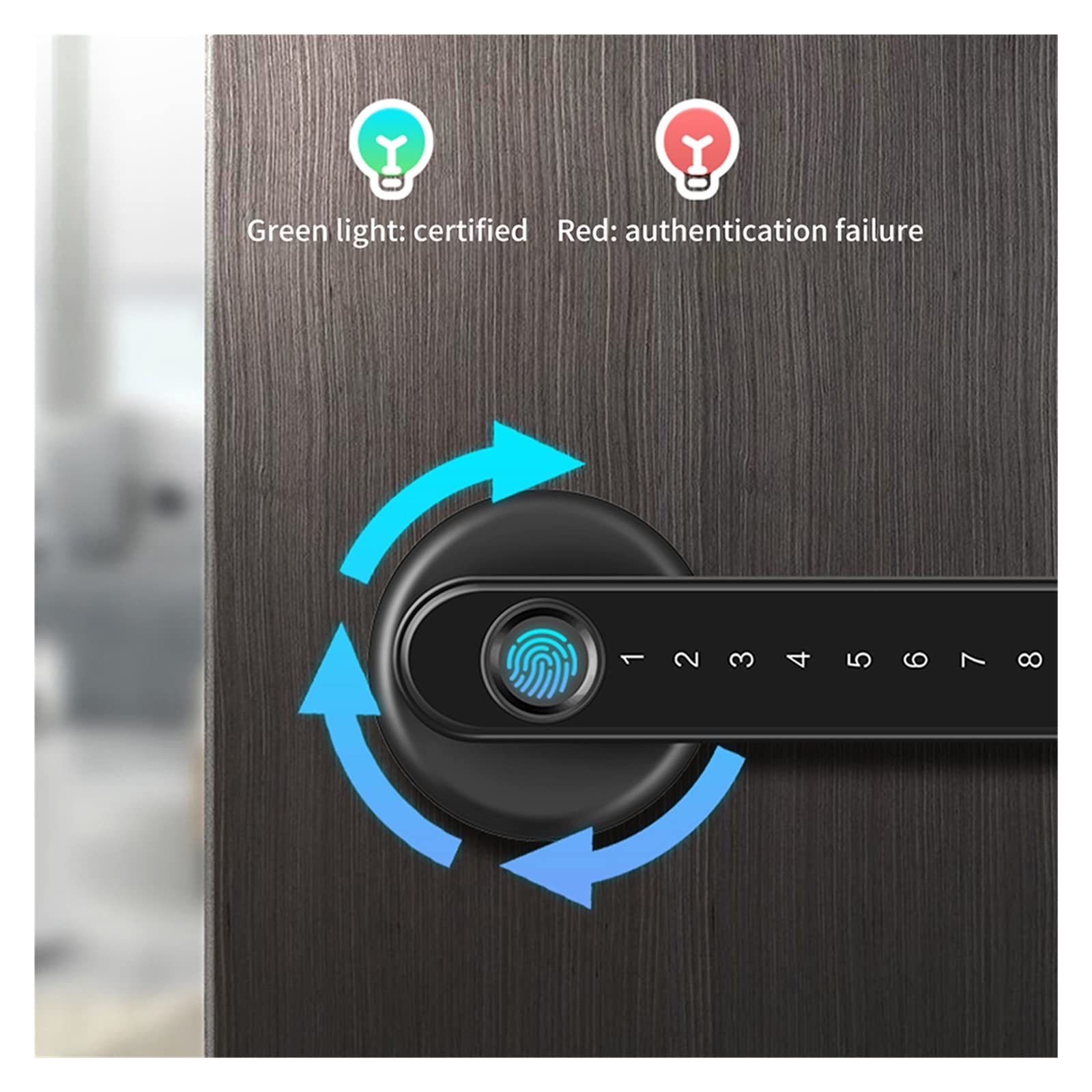 Serratura intelligente Tuya Fingerprint Smart Door Lock Keyless Entry Manopole biometriche for porte serratura Password Serratura digitale elettronica for casa Qualsiasi porta(Silver No APP-01)