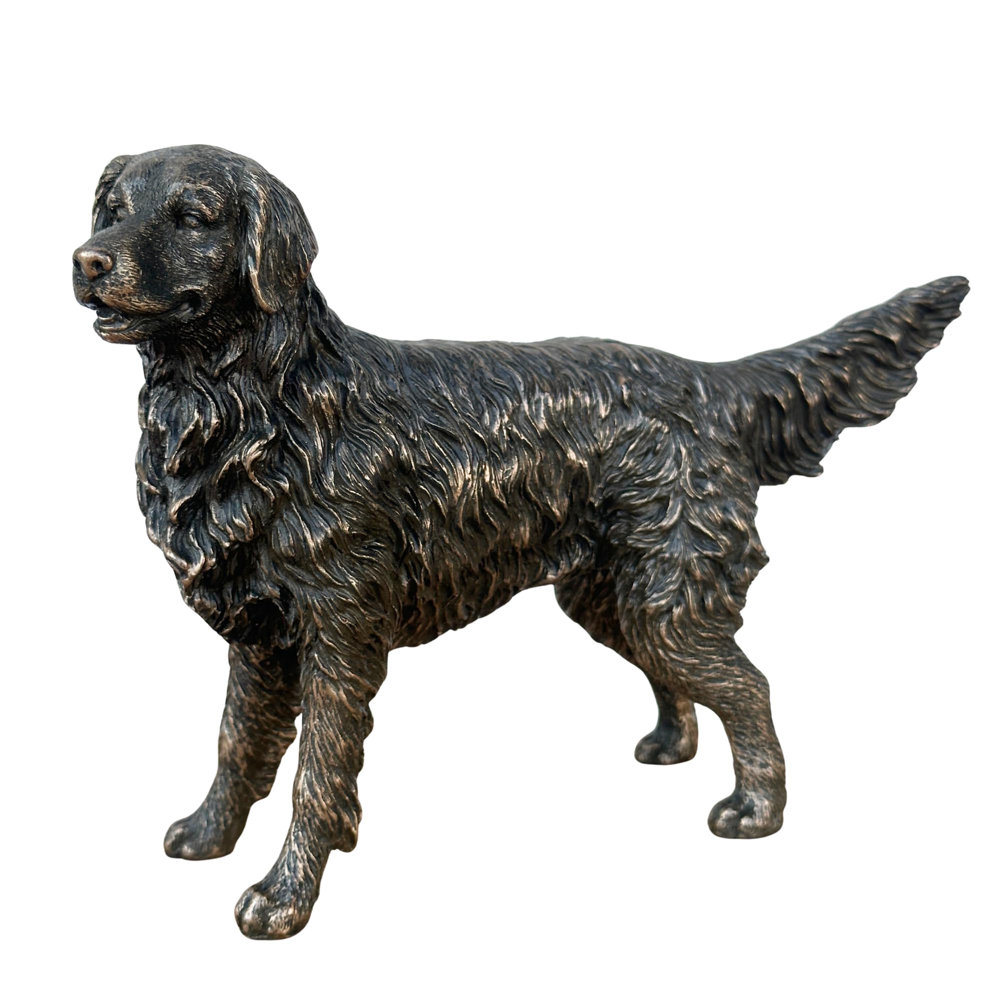 Animal Crackers Bronze Retriever Dog Figurine Sculpture In Solid Cold Cast Gift Boxed, Great Dog Lover Gift Or Collectable
