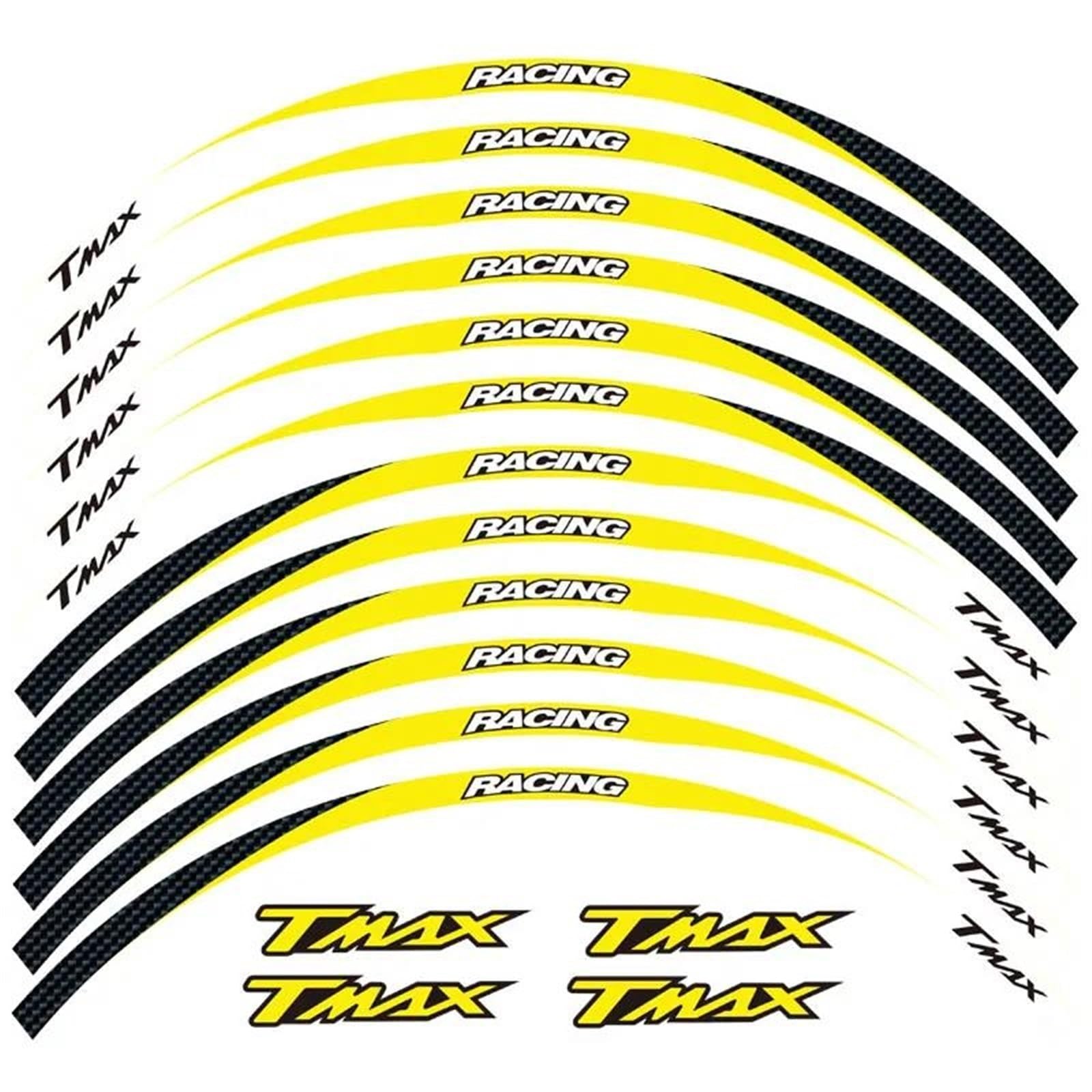Stickers Motorcycle Wheel Stickers Night Reflective Decorative Rim for TMAX T MAX(Style 18)