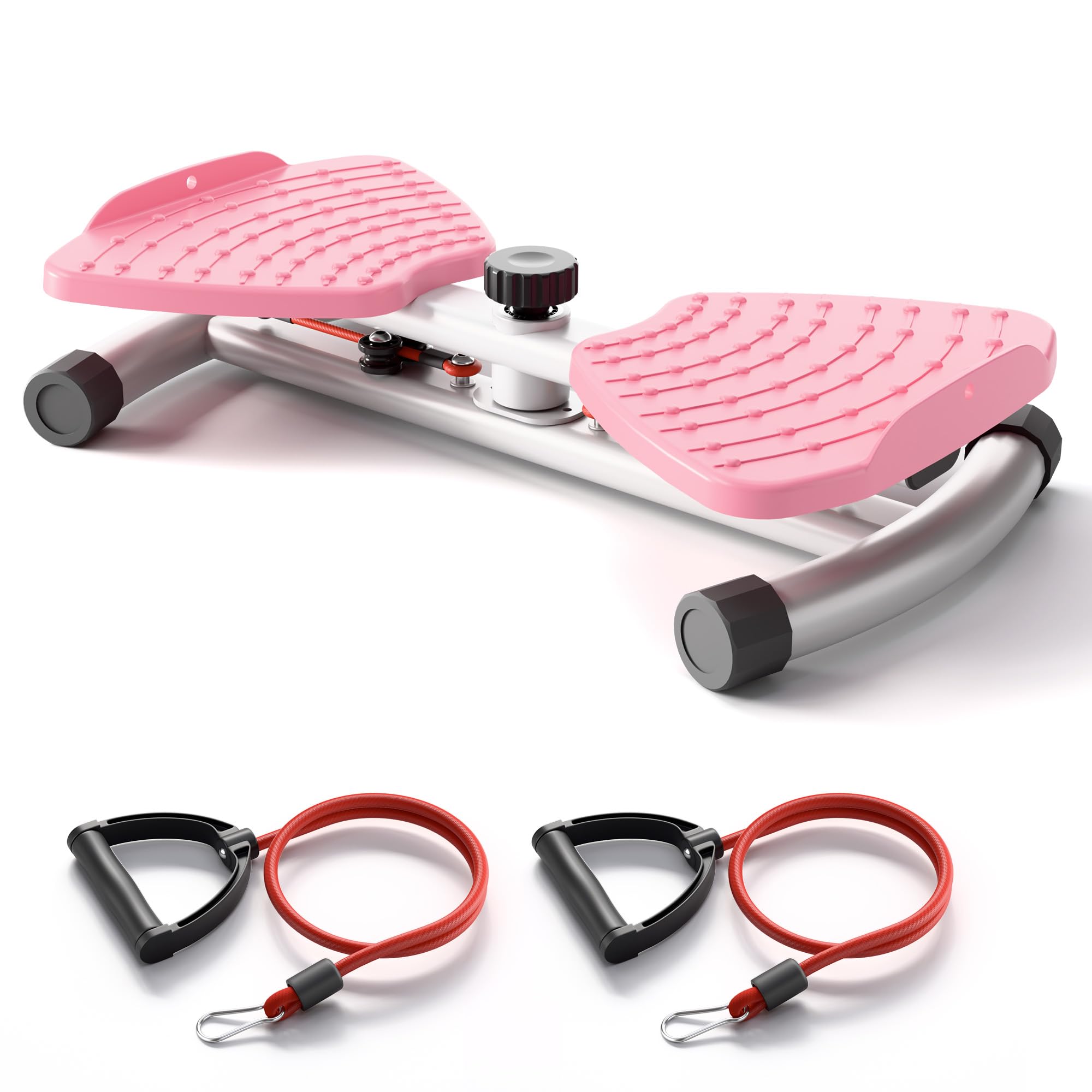 Taillen-Twister & Drehscheibe zum Abnehmen – Geräuschloses Heimfitnessgerät mit Widerstandsbändern, Bauchmuskeltraining, Balancetraining & Fußmassage.