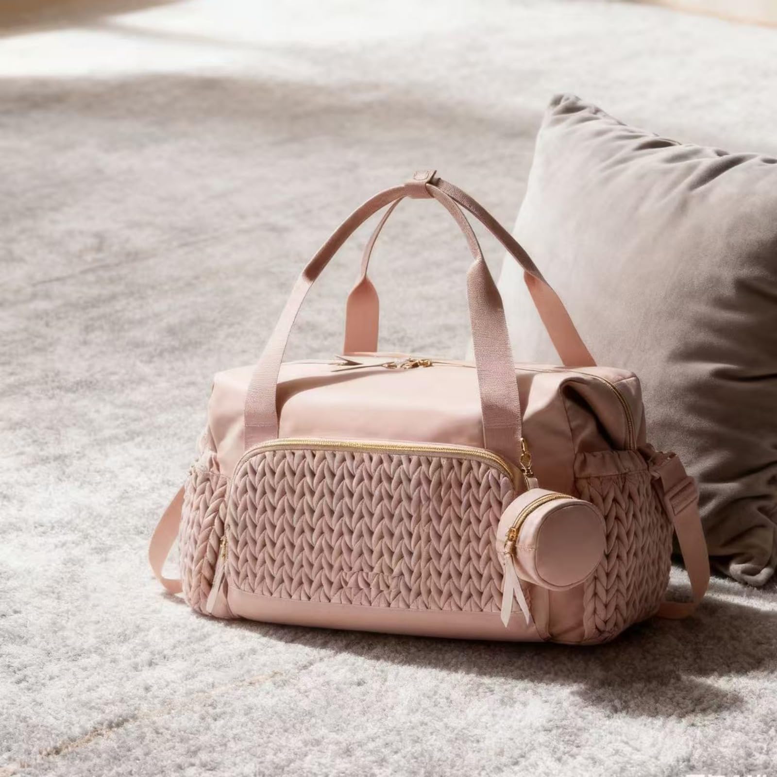 Sac à langer multifonctionnel, grande capacité, sac à bandoulière avec porte-tétine pour maternité, bébé, sac à langer, voyage, plage