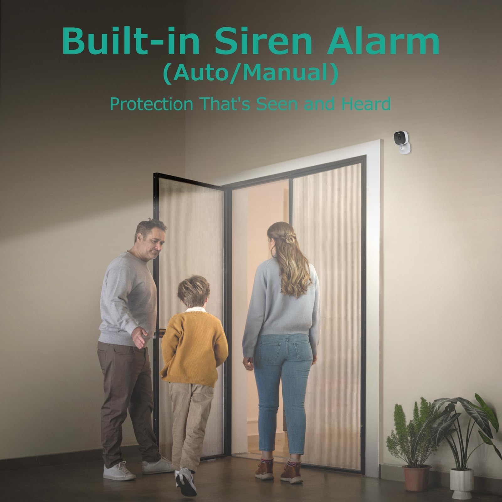 Telecamera di sicurezza per esterni da 4 MP, 2,4 g/5 g, per la sicurezza domestica, per interni, telecamere domestiche con audio e video, plug and play, funziona con Alexa, supporta memoria