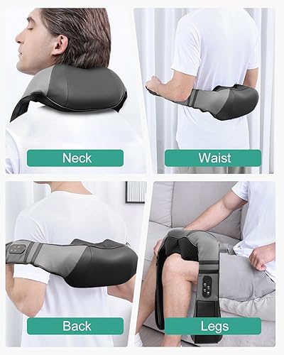 Miniatura 6 de Medcursor Masajeador de cuello con calor para aliviar el dolor de tejido profundo, recargable, masajeador shiatsu de cuello y hombros, regalo ideal