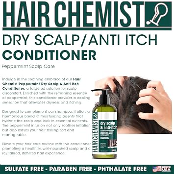Hair Chemist Nourishing Dry Scalp & Anti-Itch Peppermint Shampoo 33.8 oz. & Conditioner 33.8 oz. 2-PC Gift Box Set - Hydrating Peppermint Shampoo & Conditioner Set, Soothes Irritated, Dry Scalp