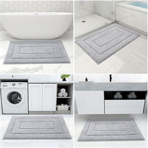 Miniatura 218 de Buganda Alfombras de baño, 24" x 16", Alfombras de baño de microfibra suaves y absorbentes, Alfombra de ducha esponjosa antideslizante, Alfombras de