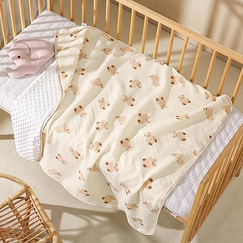 Miniatura 5 de SARDFXUL Manta de bebé para cuatro estaciones para bebés, niños y niñas, transpirable de doble cara para recién nacidos, ropa de cama acogedora