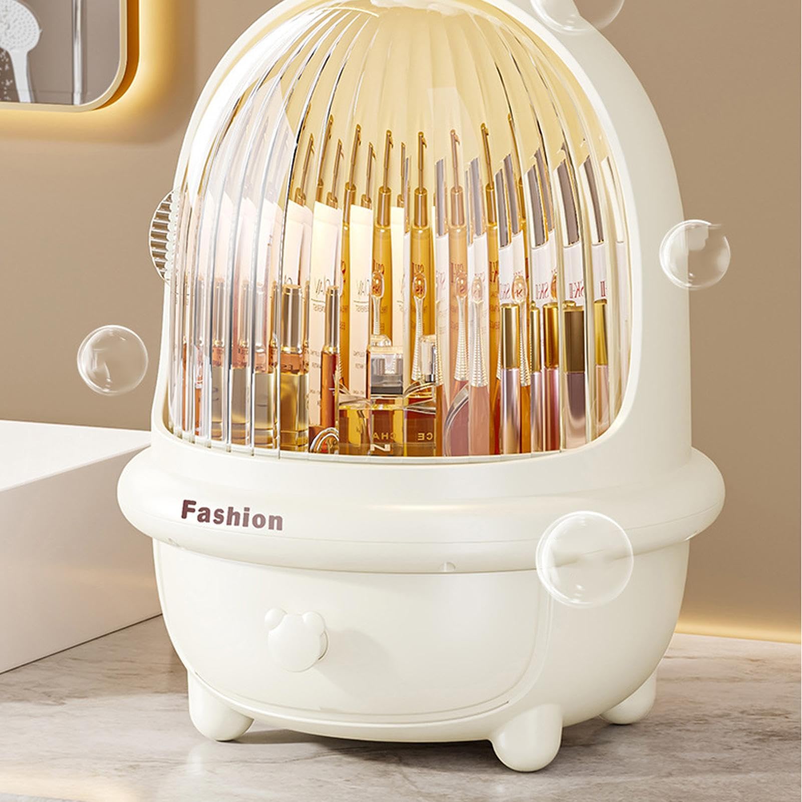 Organizador de Cosméticos - Capacidad A Prueba de Polvo,Organizador De Maquillaje Y Almacenamiento De Cosméticos,para Dormitorio Estudiante Sala Apartamento Pinceles Lápiz Labial Mascara