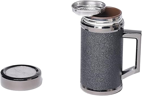 Fine Zisha Thermos - Taza de té de 12.8 onzas, taza de té Yixing con forro de arcilla morada con infusor (taza negra)