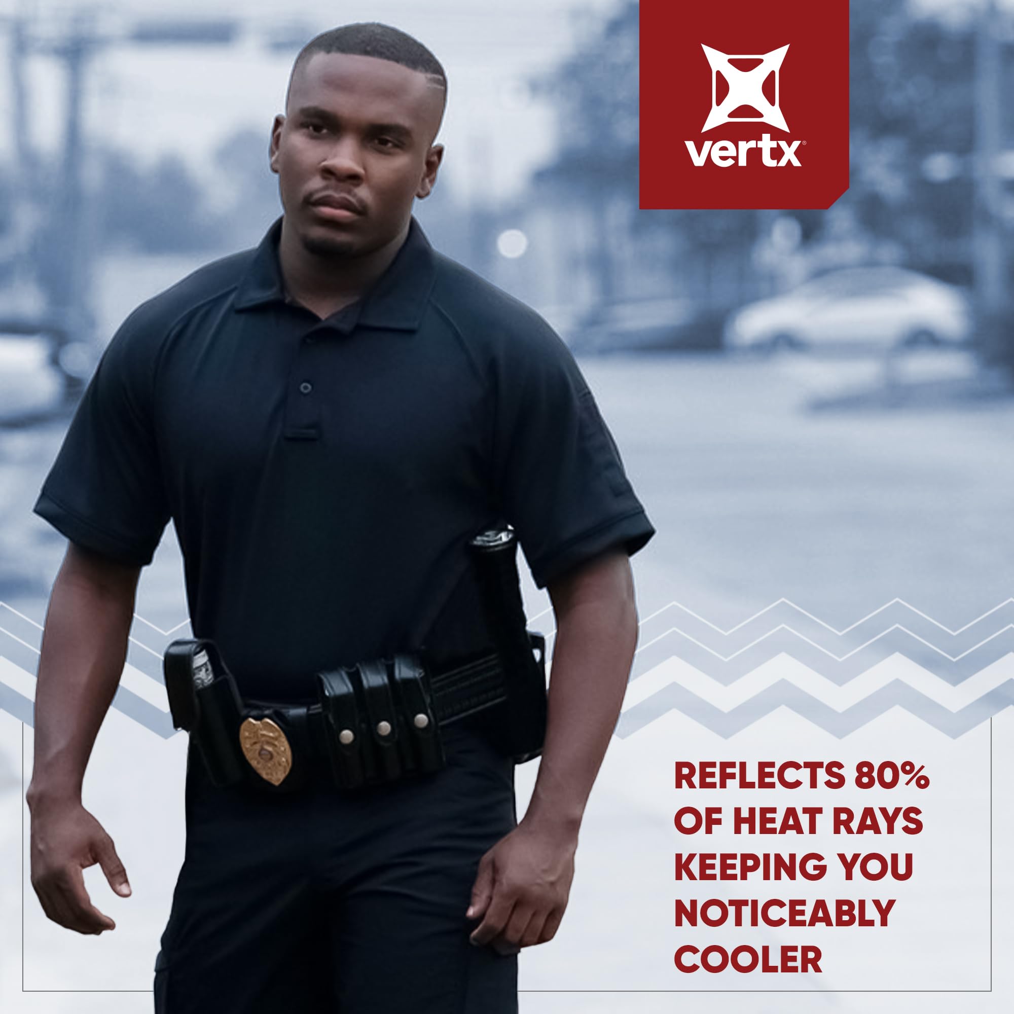 Vertx Herren Taktisches Poloshirt Kurzarm Feuchtigkeitstransport Temperaturregulierend Outdoor Performance für Polizei Sicherheit Polo (1er Pack)