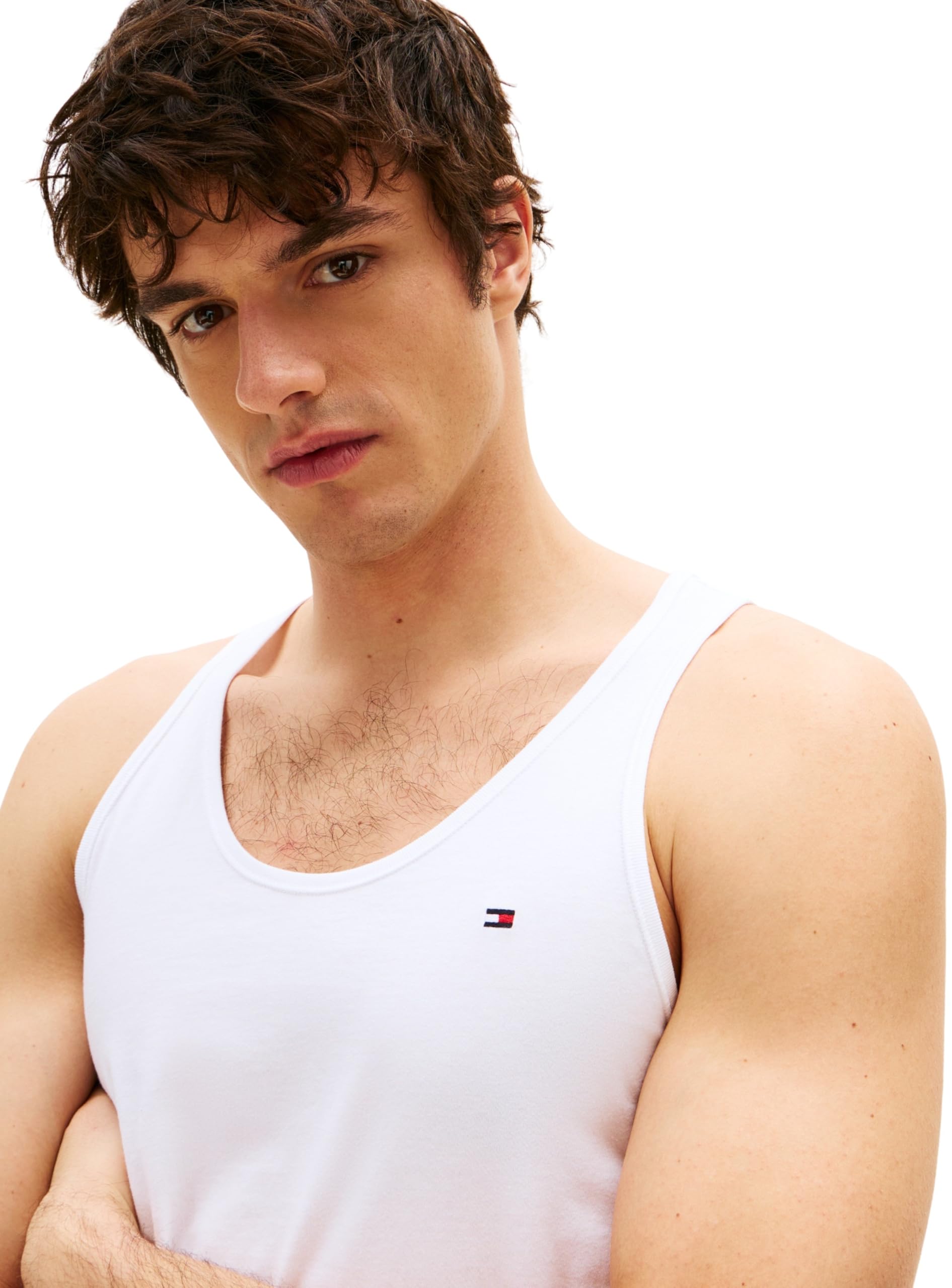Tommy Hilfiger Męskie podkoszulki z okrągłym dekoltem, 3-pak, Biały (biały/biały/biały), L