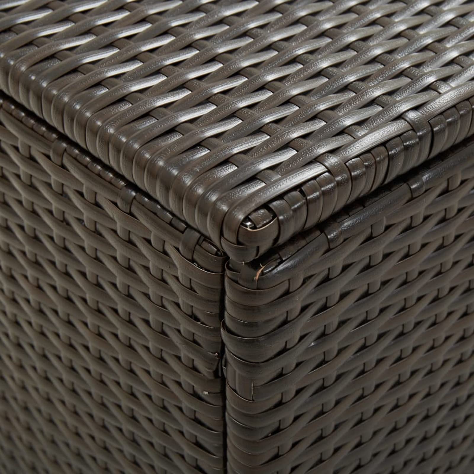 Homgoday Aufbewahrungsbox für den Garten, Truhe für den Außenbereich, Sitzbank für den Außenbereich, mit Aufbewahrungsbox, aus Polyrattan, 200 x 50 x 60 cm, Braun