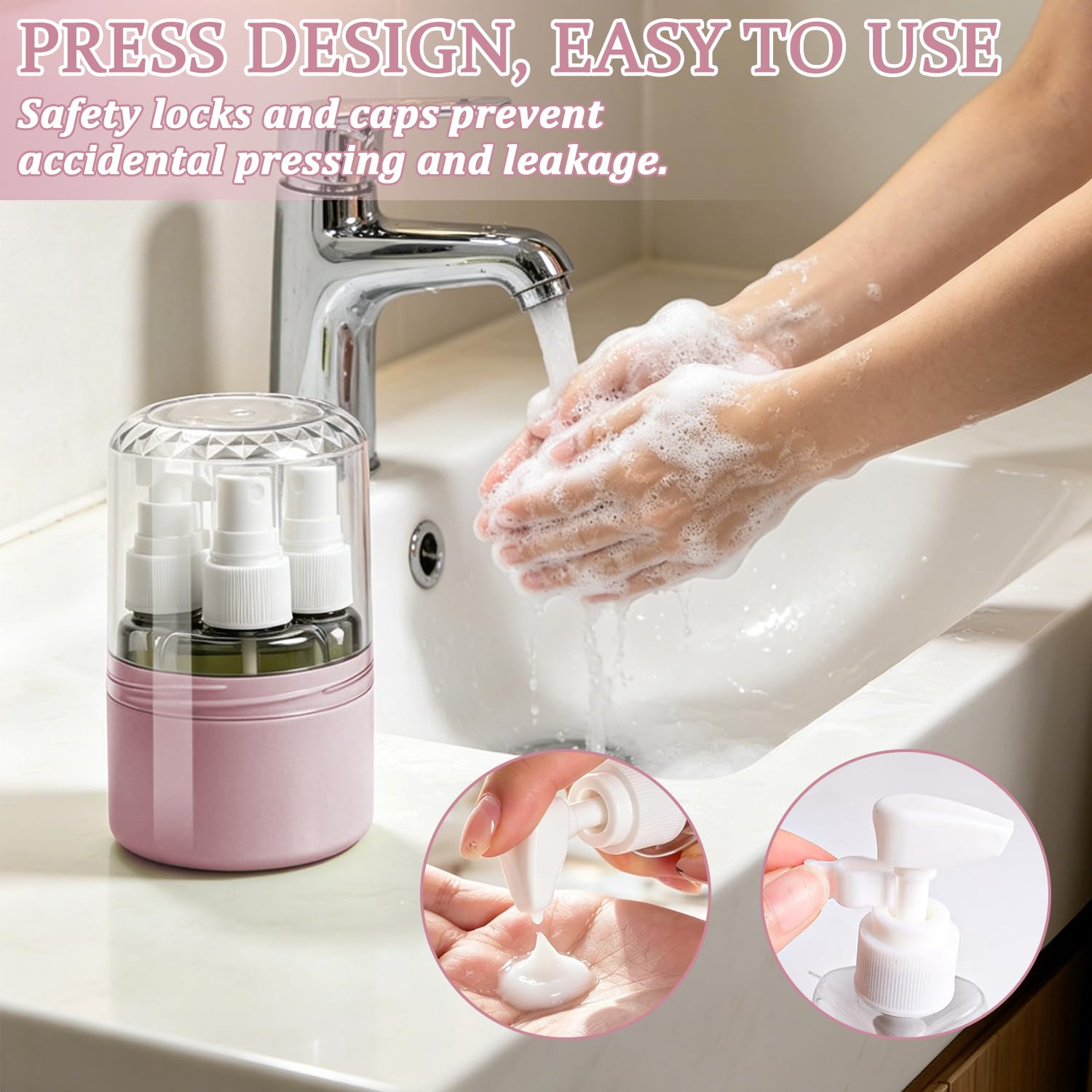 Dispenser da Viaggio 4 in 1, Bottiglia da Viaggio 4 in 1, 4 in 1 Bottiglie da Viaggio da Riempire, Flacone da Viaggio 4 in 1, Set di Flaconi Dispenser da Viaggio 4 in 1 per Shampoo, Lozioni (M2)
