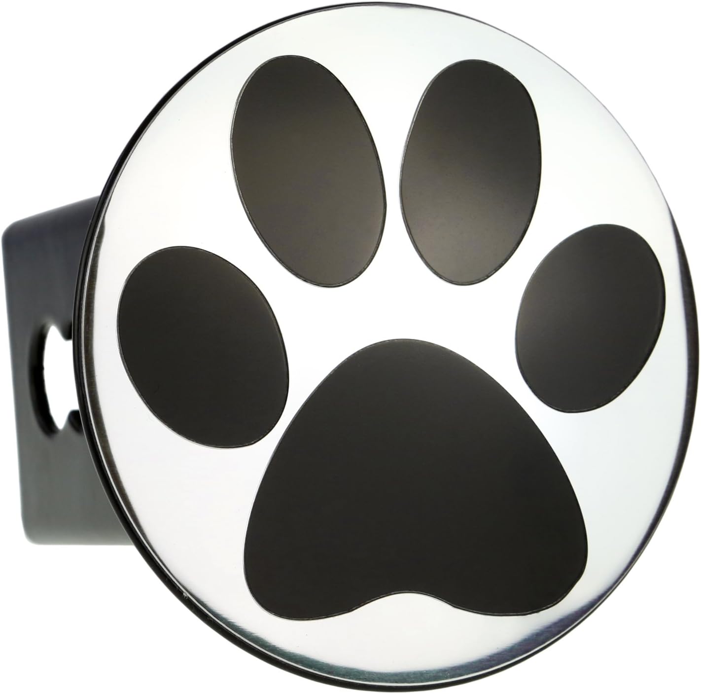 Metal Embossed Emblem on Metal Trailer Hitch Cover (Fits 2" Receivers, Chrome Peace)